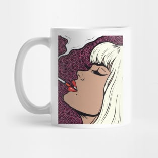 Platinum Blonde Smoking Girl Mug